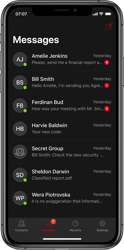 Silentel 7 - Secure Text messages